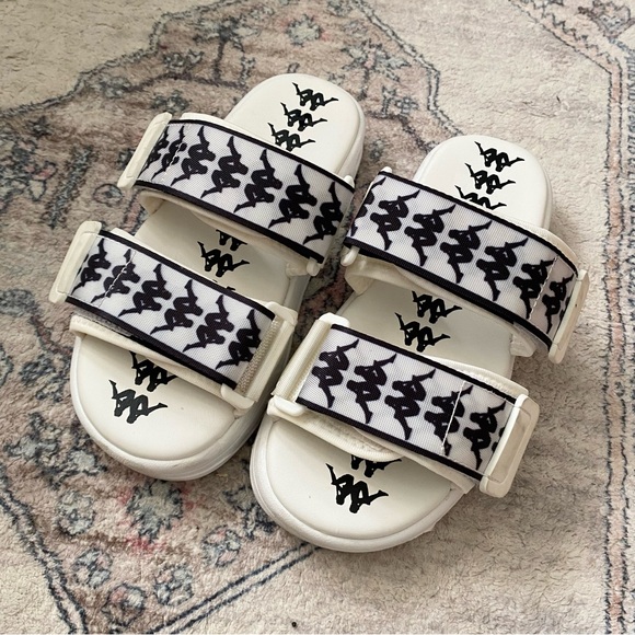 Kappa Shoes - KAPPA Slides Banda Aster Sandals White Black Women’s size 6